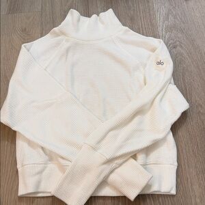 Alo White Weekend Escape Mock Neck Sweater